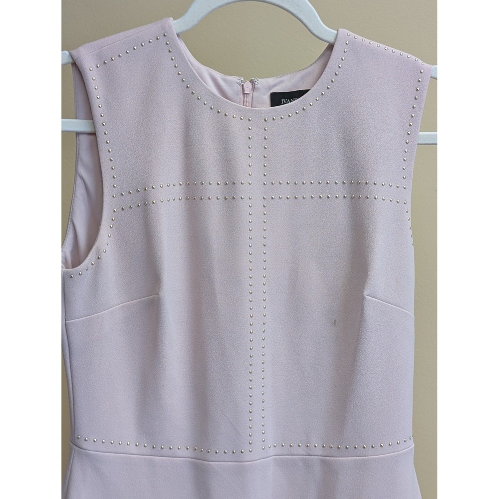 Ivanka Trump Womens Executive Sheath Dress 2 Pink Studded Sleeveless Academia - Picture 5 of 10